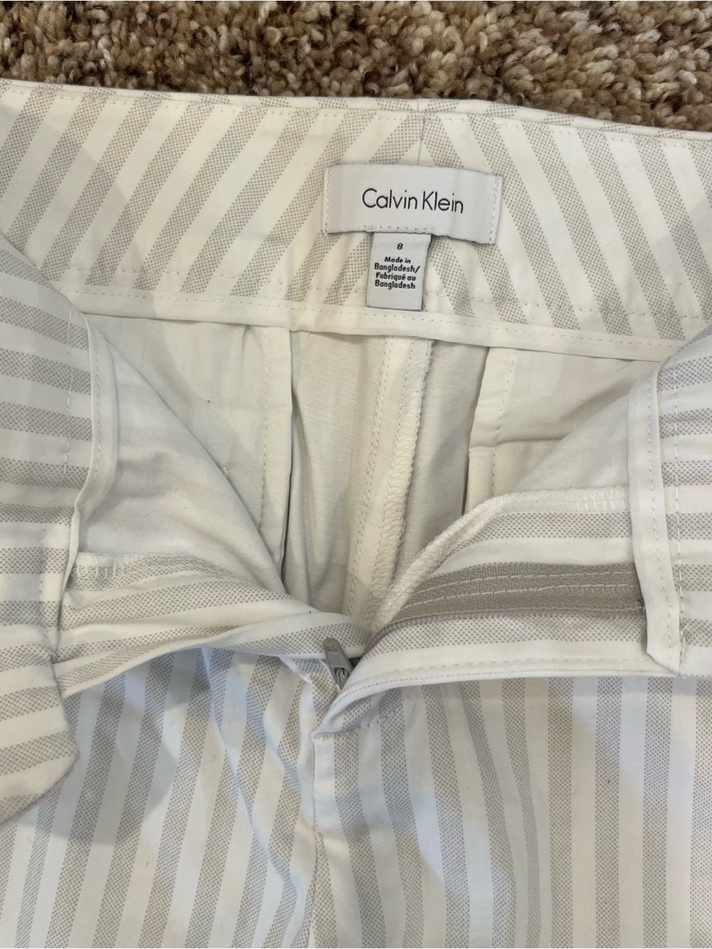 Calvin Klein Shorts Bundle Womens Size 8 Black Cotton Stripes Dressy Preppy - Picture 10 of 13